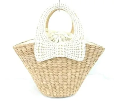 2020 New Summer Pearl Hand-woven Straw Bag