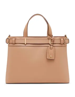 Belted satchel with convertible strap