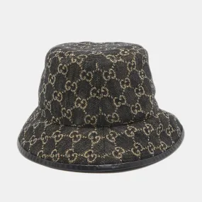 Black GG Web Denim Bucket Hat