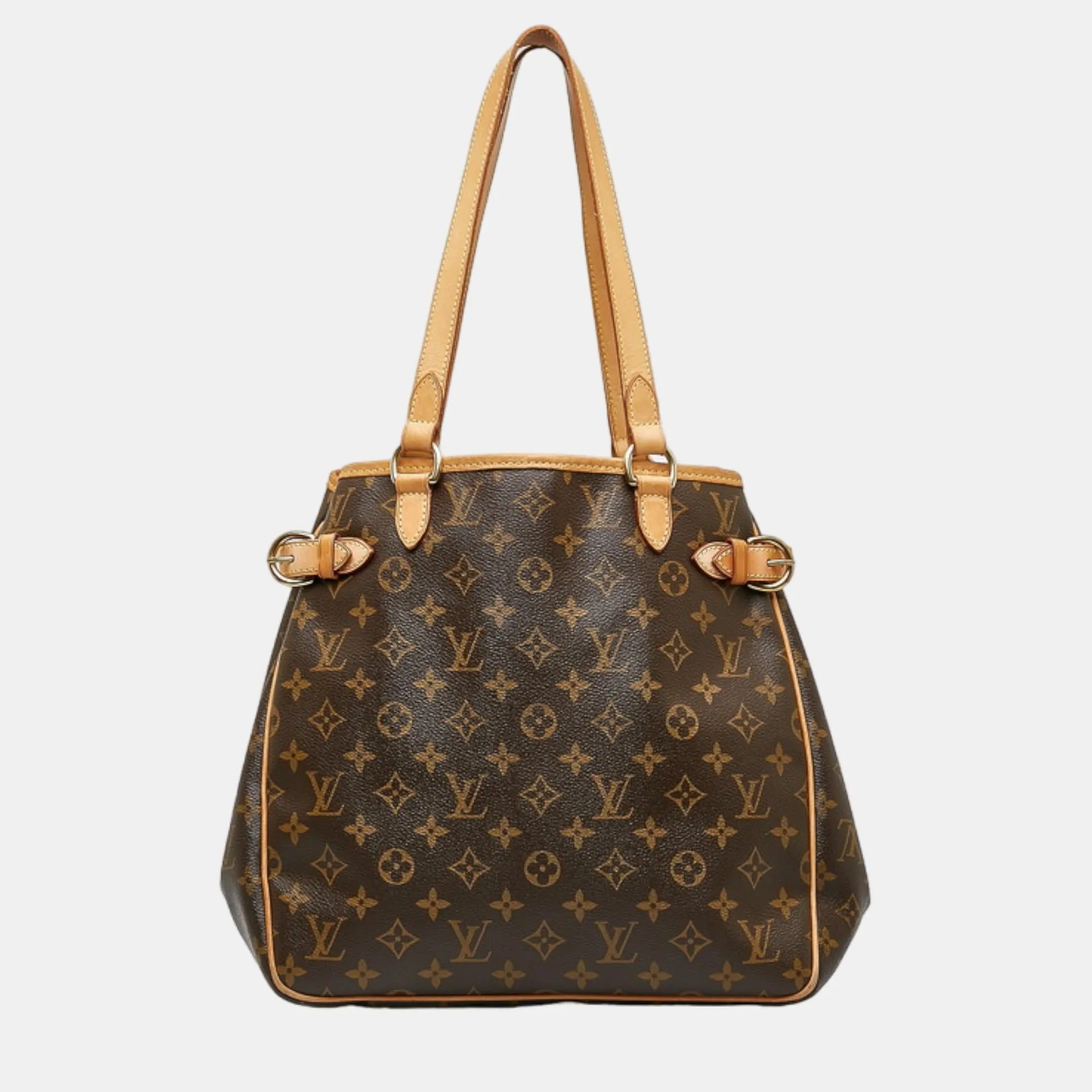 Brown Canvas Monogram Batignolles Vertical Tote Bag