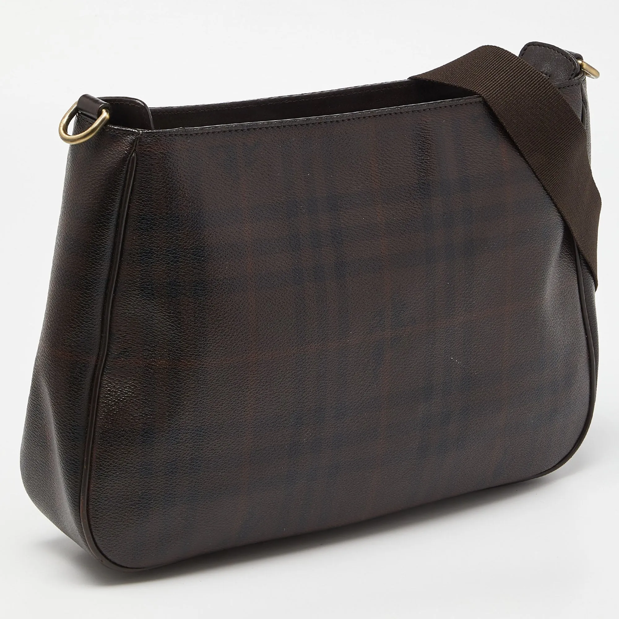 BURBERRY Brown Haymarket Check PVC Hobo