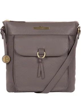 'Caroline' Grey Leather Cross Body Bag