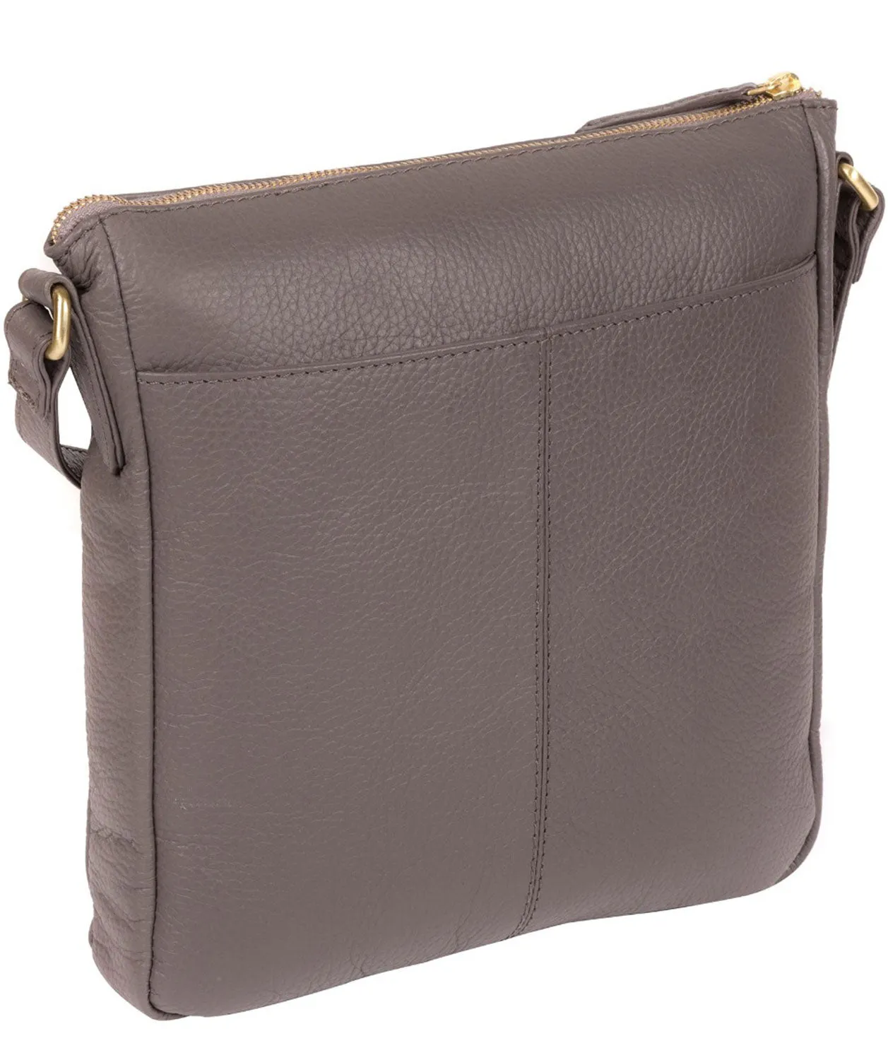 'Caroline' Grey Leather Cross Body Bag