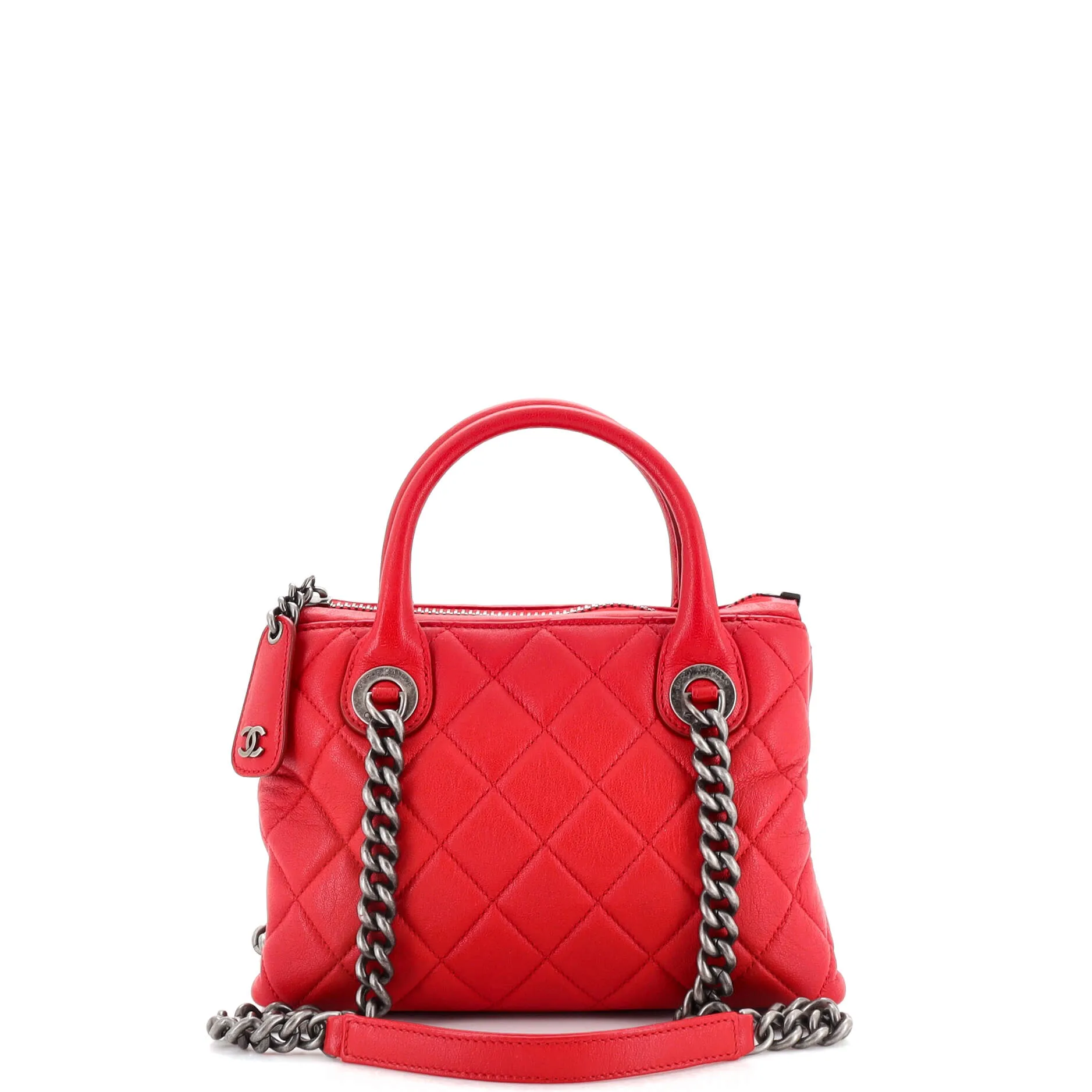 CHANEL Boy Chained Tote Quilted Calfskin Small