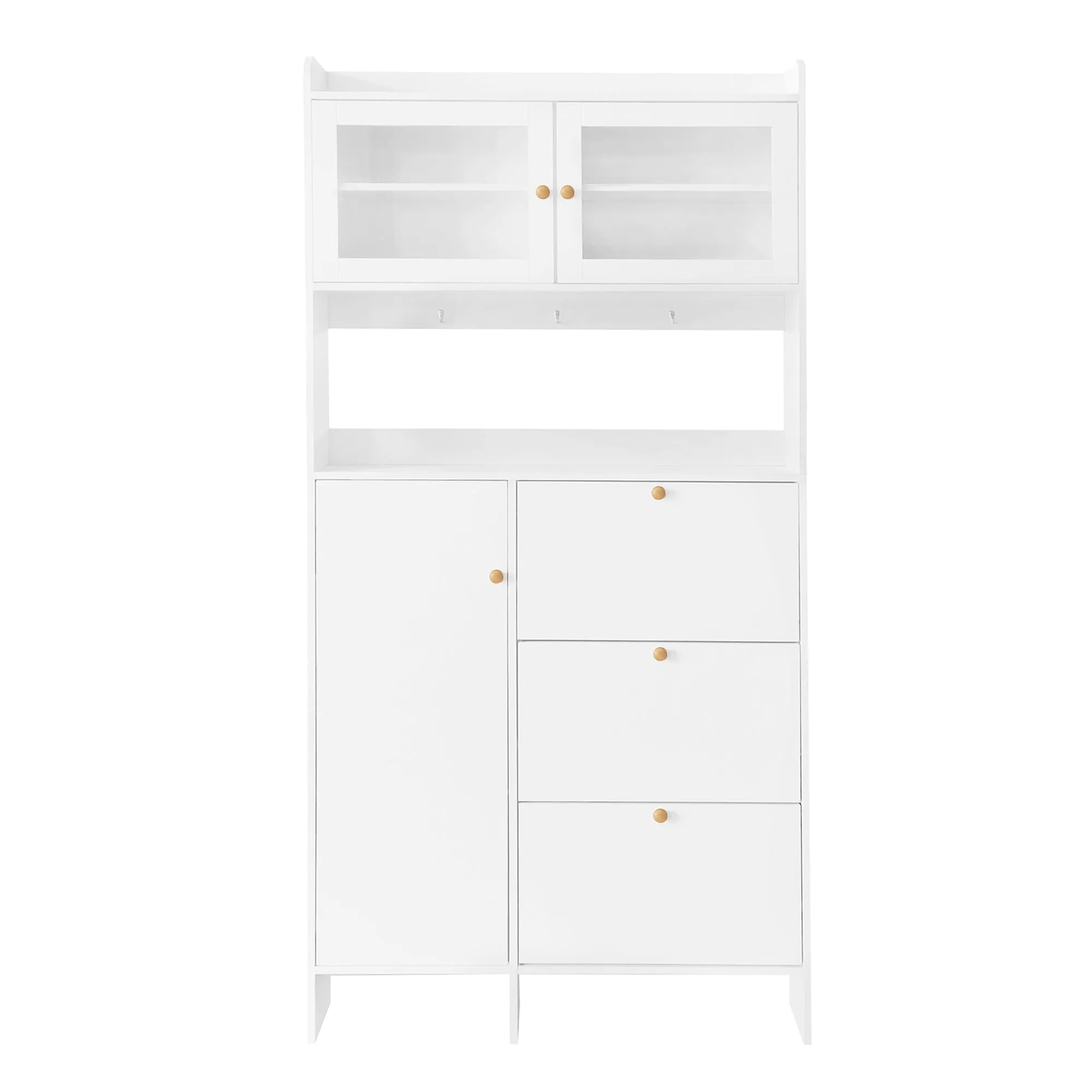 Felix III Shoe Cabinet with Open Storage Space - White