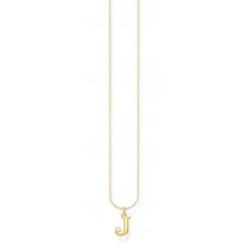 Gold Plated Letter J Necklace KE2019-413-39-L45V