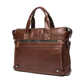 Men's Casual Genuie Leather Tote Bag