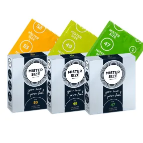 Mister Size Snug Condoms Sampler 3 Boxes x 3