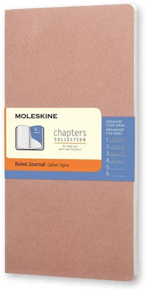 Moleskine Chapters Slim Medium, Ruled, Old Rose, Soft Cover Journal