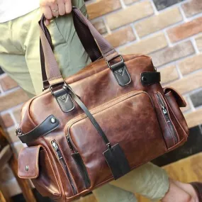 Retro PU Leather Tote Bag For Men