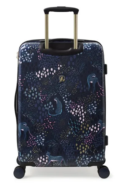 Sara Miller Midnight Leopard 67cm 4-Wheel Medium Suitcase