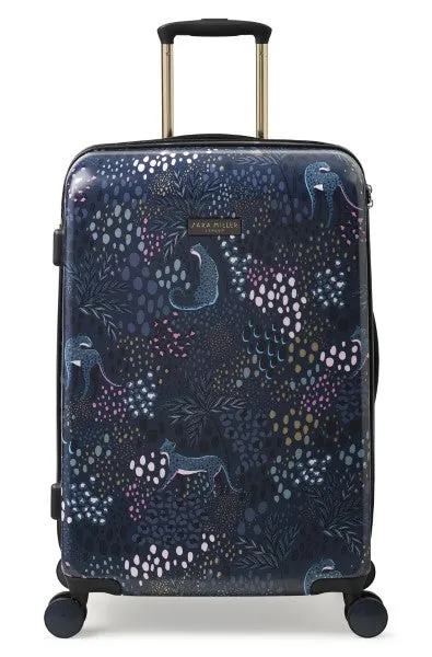 Sara Miller Midnight Leopard 67cm 4-Wheel Medium Suitcase