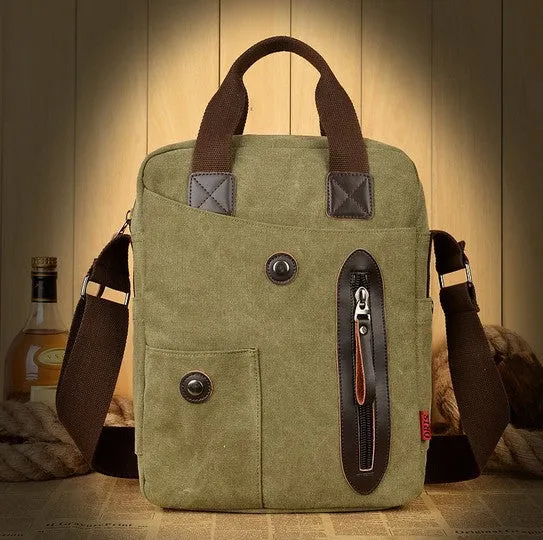 Vintage Canvas Vertical Bag For Men