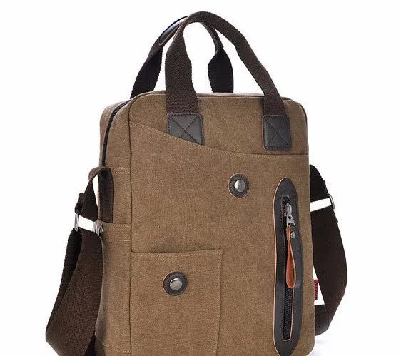 Vintage Canvas Vertical Bag For Men