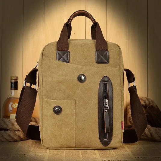 Vintage Canvas Vertical Bag For Men