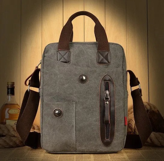 Vintage Canvas Vertical Bag For Men