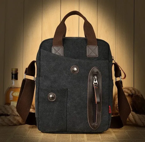 Vintage Canvas Vertical Bag For Men