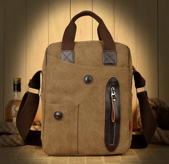 Vintage Canvas Vertical Bag For Men