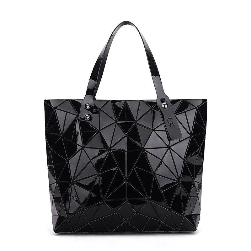 WSYUTUO Handbag Female Folded Ladies Geometric Plaid Bag Fashion Casual Tote Women Handbag Shoulder Bag